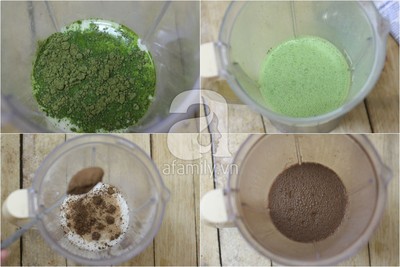 Matcha đá và Cacao kem sữa